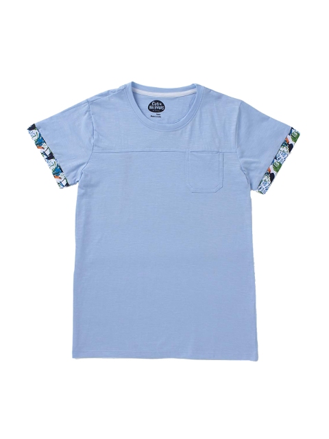 

Cub McPaws Boys Blue Solid Round Neck T-shirt