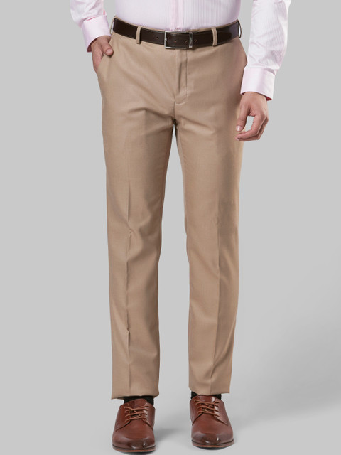

Raymond Men Beige Slim Fit Solid Formal Trousers
