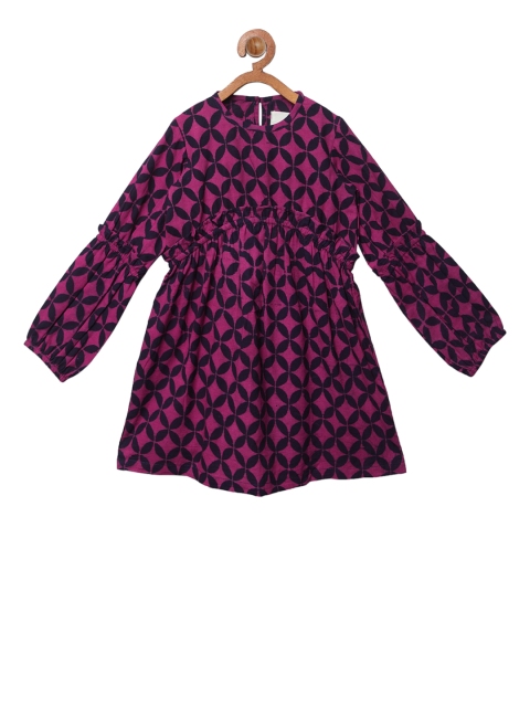 

charkhee Girls Pink Printed A-Line Dress