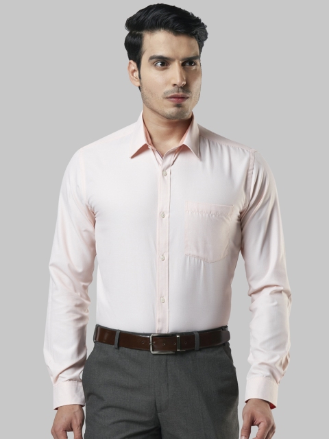 Next Look Men Orange Slim Fit Self Design Formal Shirt