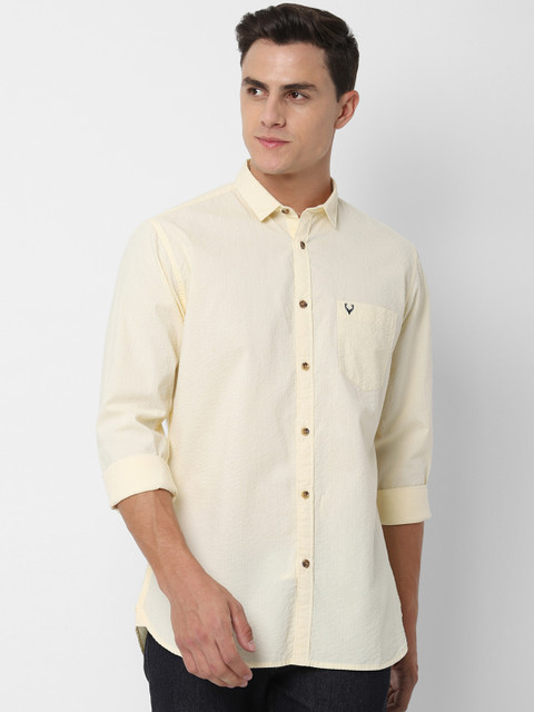 

Allen Solly Men Yellow Slim Fit Self Design Casual Shirt