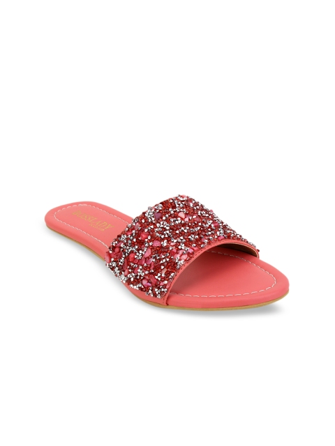 

SCENTRA Women Pink Embellished Open Toe Flats