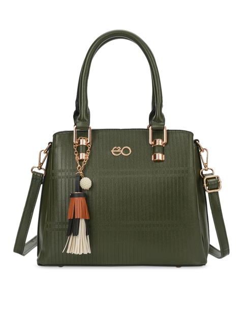 E2O Green Textured Handheld Bag
