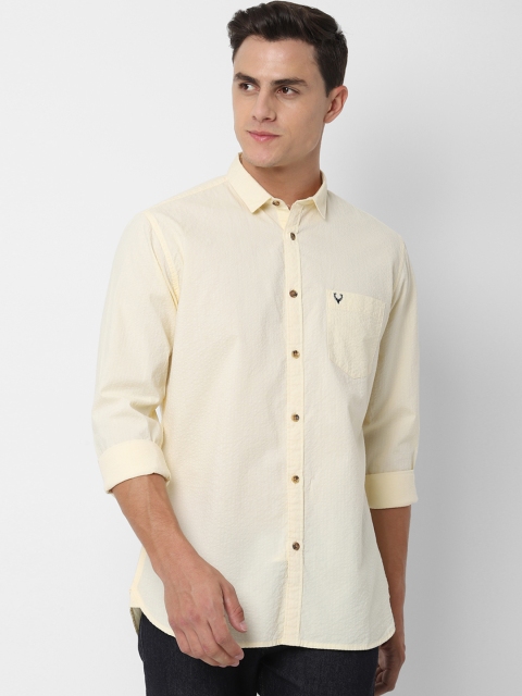 

Allen Solly Men Yellow Slim Fit Self Design Casual Shirt