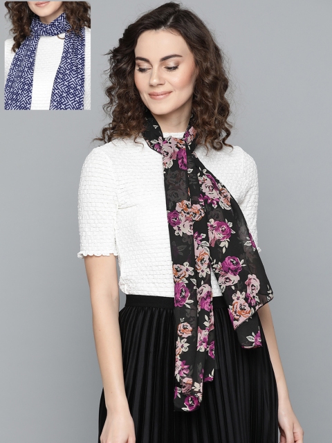 

Trend Arrest Women Set Of 2 Printed Scarf, Blue