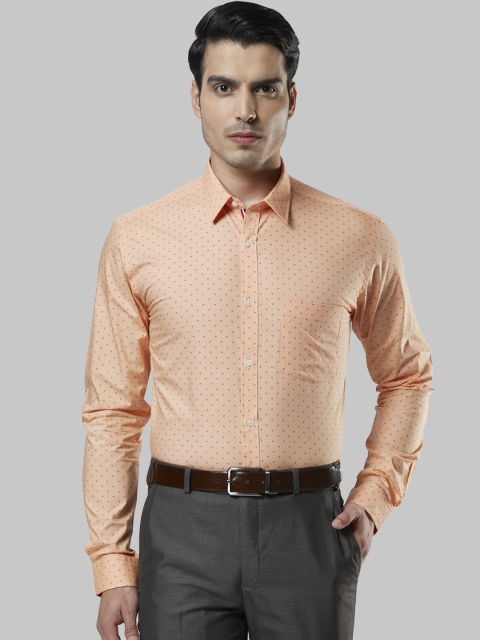 

Next Look Men Orange Slim Fit Printed Formal Shirt