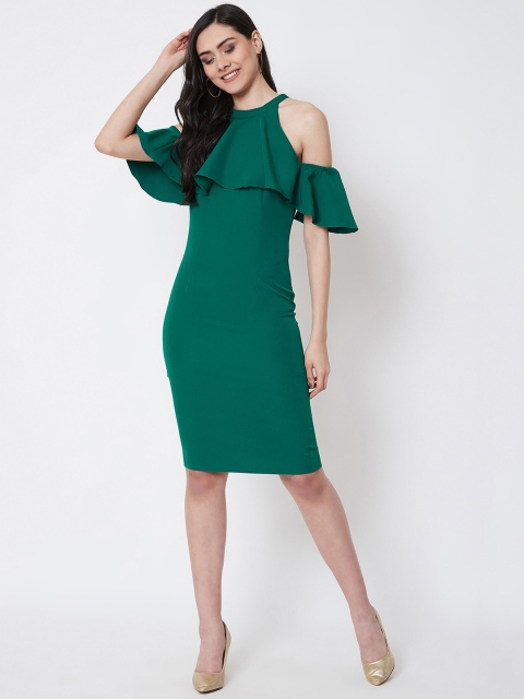 

Nun Women Green Solid Sheath Dress