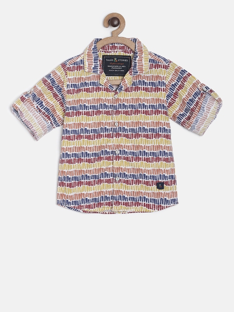 

TALES & STORIES Boys Multicoloured Regular Fit Striped Casual Shirt, Multi