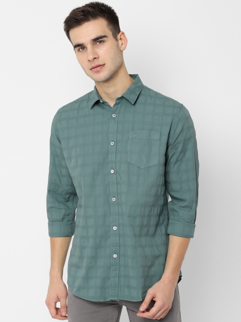 

Allen Solly Sport Men Green Regular Fit Checked Casual Shirt