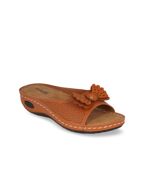 

SCENTRA Women Tan Brown Textured Comfort Heels