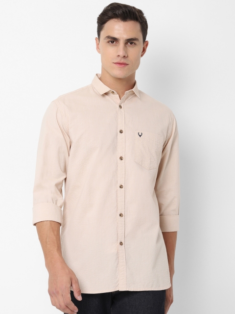 

Allen Solly Men Beige Slim Fit Striped Casual Shirt