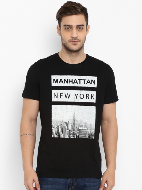 

KVL Men Black Printed Round Neck T-shirt