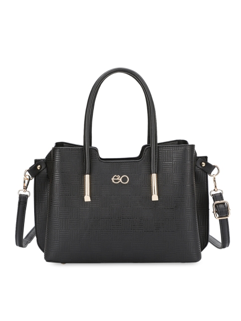 

E2O Black Textured Handheld Bag