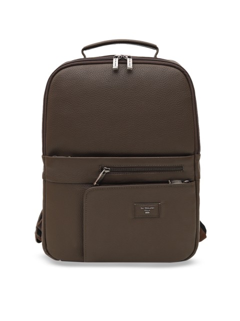 

Da Milano Unisex Brown Textured Leather Backpack