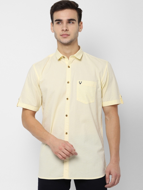 

Allen Solly Men Yellow Slim Fit Self Design Casual Shirt