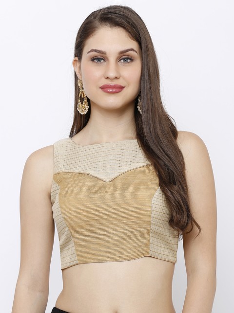 

Salwar Studio Women Beige Readymade Padded Saree Blouse