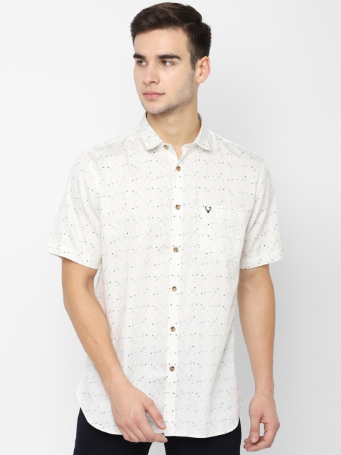 

Allen Solly Men White & Blue Slim Fit Printed Casual Shirt