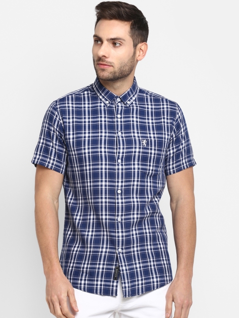

Red Tape Men Navy Blue & White Regular Fit Checked Casual Shirt