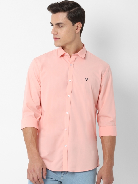 

Allen Solly Men Peach-Coloured Slim Fit Solid Casual Shirt