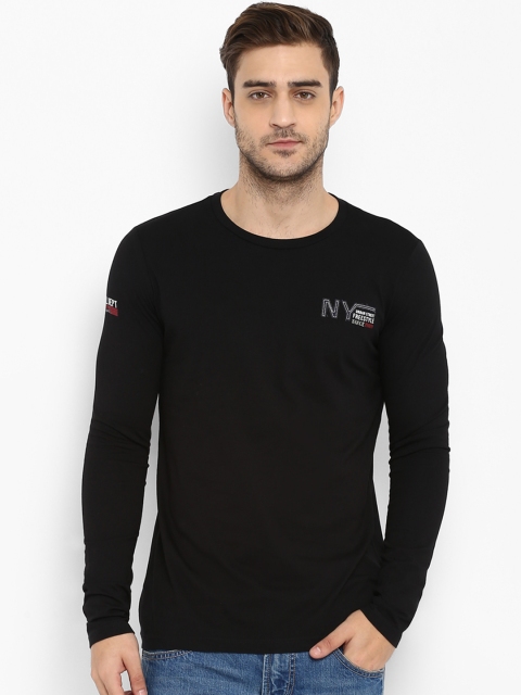 

KVL Men Black Solid Round Neck T-shirt