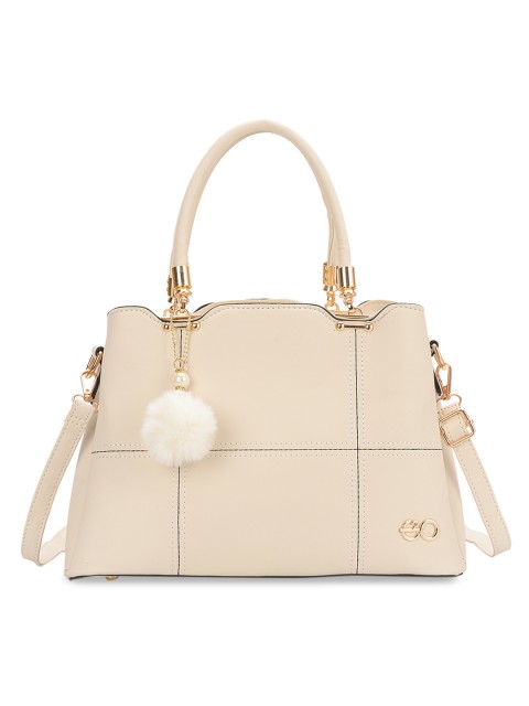 

E2O Beige Solid Handheld Bag
