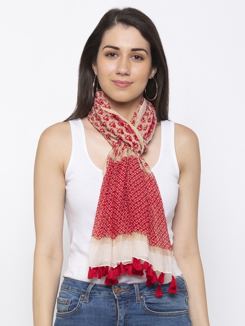 

Vozaf Women Red & White Printed Stole