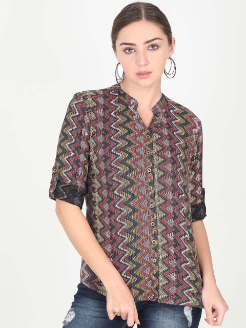 

Rasada Women Brown & Pink Printed Straight Kurti