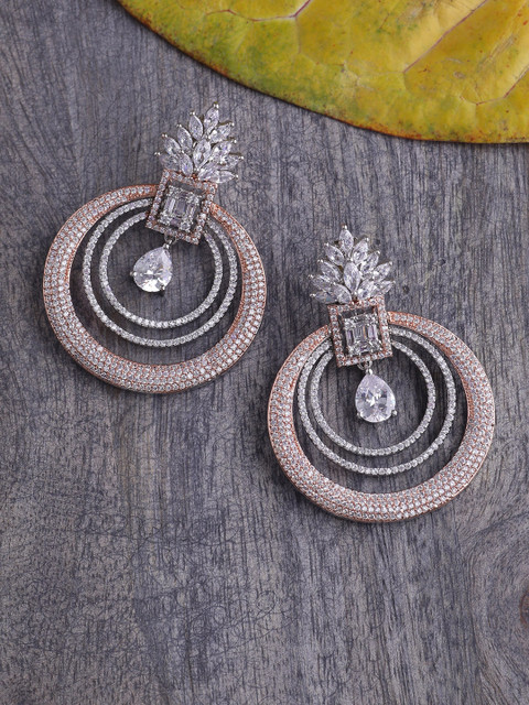 

Tistabene Rose-Gold Plated Contemporary Drop Earrings, White