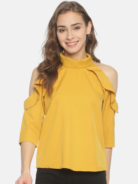 

ISU Women Mustard Yellow Solid Top