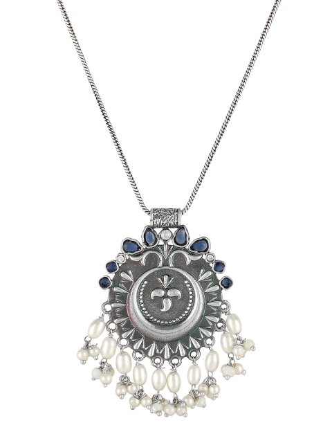 

Adwitiya Collection Alloy Silver-Plated Antique Necklace