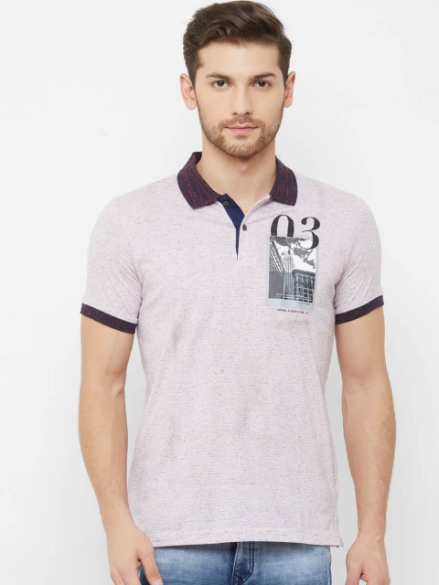 

NEXGEN CLUB Men Pink Solid Polo Collar T-shirt