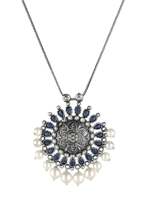 

Adwitiya Collection Alloy Silver-Plated Antique Necklace