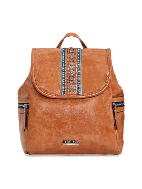 

ESBEDA Women Tan Brown Embellished Backpack