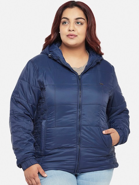 

Kosha Women Navy Blue Solid Plus Size Lightweight Puffer Jacket
