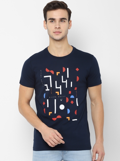 

Solly Jeans Co. Men Navy Blue Printed Round Neck T-shirt