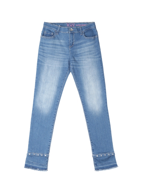 

The Childrens Place Girls Blue Super Skinny Fit Mid-Rise Clean Look Stretchable Jeans