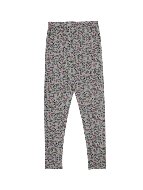 

POPPERS by Pantaloons Girls Grey Skinny Fit Printed Ankle-Length Leggings