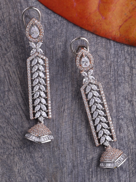 

Tistabene Rose-Gold Plated Contemporary Drop Earrings, White
