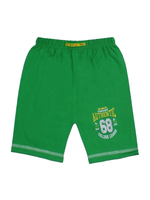 

SWEET ANGEL Girls Green Printed Regular Fit Regular Shorts