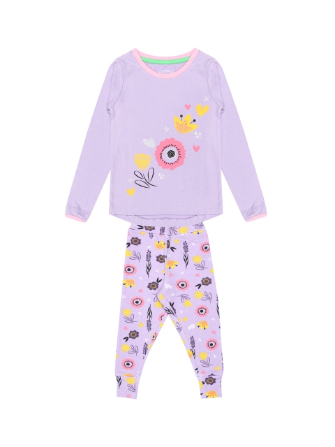 

Nap Chief Girls Lavender & Pink Printed Night Suit