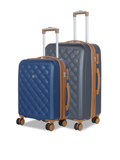 

IT luggage Unisex Set Of 2 Cushion-Lux 360-Degree Rotation Hard-Sided Trolley Suitcases, Blue