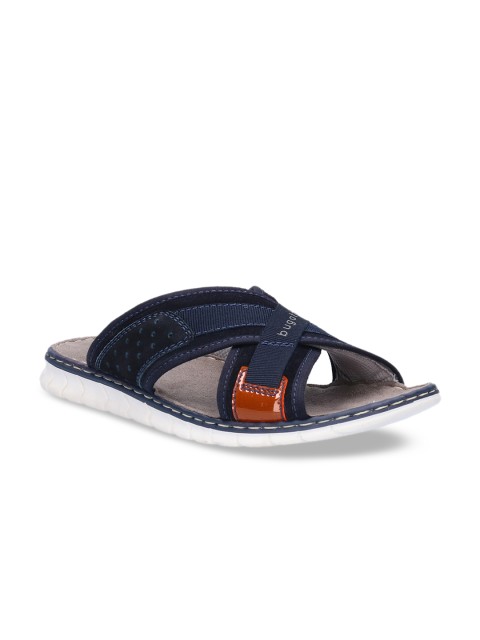 

Bugatti Men Navy Blue Suede Comfort Sandals