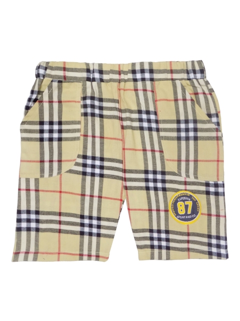 

SWEET ANGEL Girls Beige Checked Regular Fit Regular Shorts