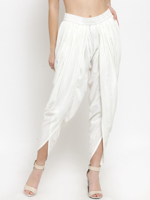 

Varanga Women White Solid Dhoti Pants
