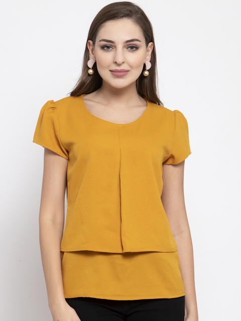

armure Women Mustard Yellow Solid Top
