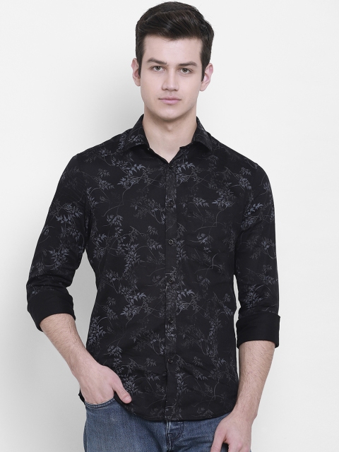 

cape canary Men Black & Grey Regular Fit Printed Casual Shirt