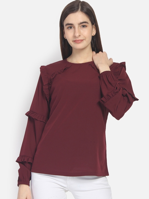 

Yaadleen Women Maroon Solid Top