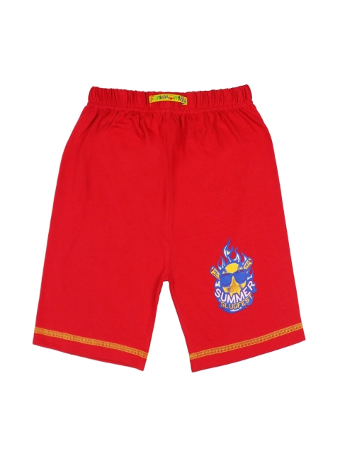 

SWEET ANGEL Girls Red Printed Regular Fit Regular Shorts