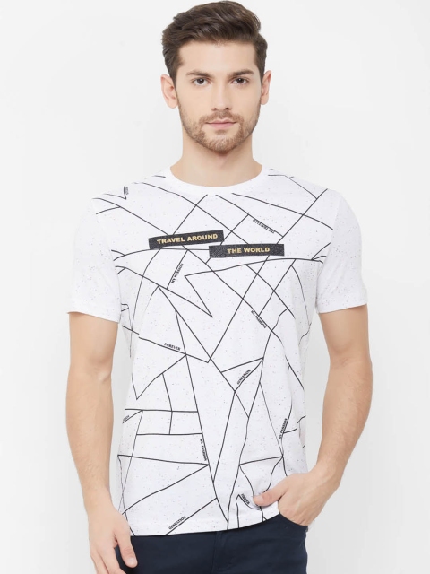

NEXGEN CLUB Men White Printed Round Neck T-shirt