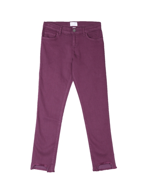 

The Childrens Place Girls Purple Regular Fit Mid-Rise Clean Look Stretchable Jeans